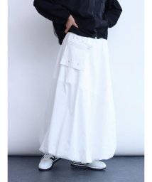 LASUD(ラシュッド)/メッシュポーチ付バルーンスカート/オフホワイト