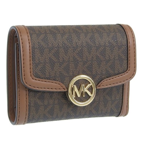 MICHAEL KORS(マイケルコース)/MICHAEL KORS マイケルコース LEIDA BIL FOLD WALLET MEDIUM レイダ ビルフォールド ウォレット ミディアム 三つ折り 財/ブラウン