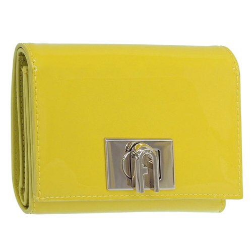 FURLA(フルラ)/FURLA フルラ FURLA 1927 COMPACT M WALLET コンパクト 三つ折り 財布 Mサイズ レザー/イエロー