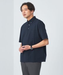 green label relaxing(グリーンレーベルリラクシング)/サッカー ストライプ ボタンダウンカラー 半袖 ポロシャツ －吸水速乾－/NAVY