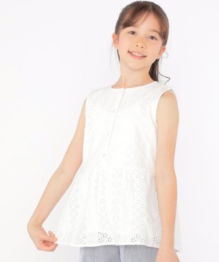 SHIPS KIDS/SHIPS KIDS:140～150cm / レース ペプラム ノースリーブ ブラウス/505976179