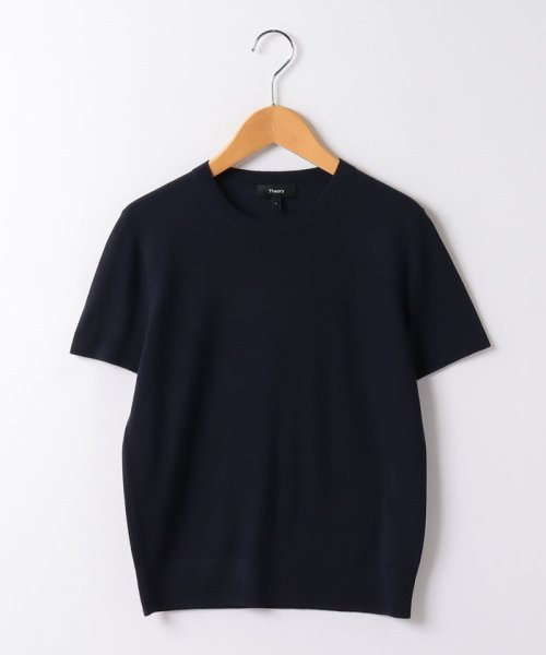 Theory(セオリー)/ニット　REGAL WOOL BASIC TEE P/ネイビー