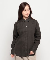 MICA&DEAL(マイカアンドディール)/washed linen shirt/(1)QB04G チャコール