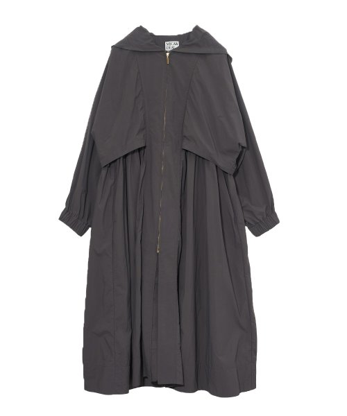 MICA&DEAL(マイカアンドディール)/waiste gather hooded long coat/CHARCOAL