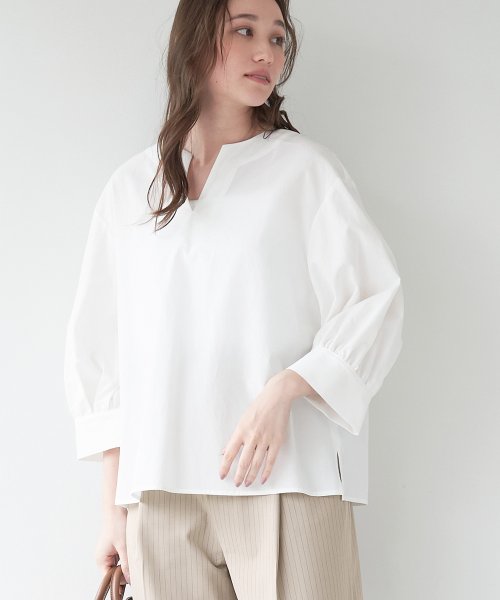 MICA&DEAL(マイカアンドディール)/volume sleeve blouse/WHITE
