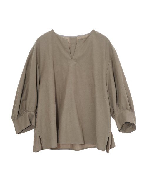 MICA&DEAL(マイカアンドディール)/volume sleeve blouse/GRAYKHAKI