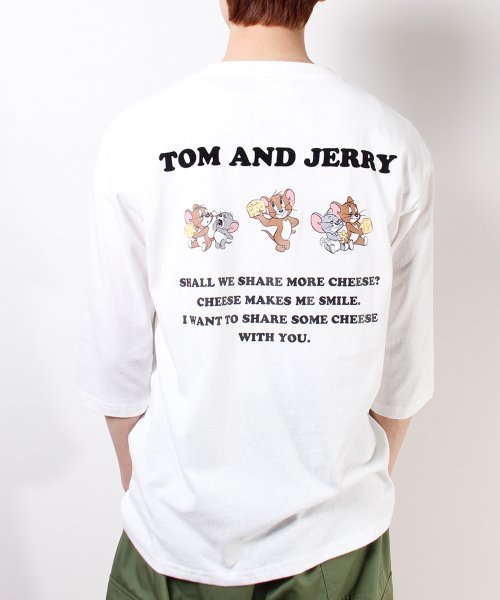 ALWAYS GOOD TIME NEW BASIC STORE(オールウェイグッドタイムニューベーシックストア)/【TOM & JERRY/トムとジェリー】ワンポイント刺繍7分袖Ｔシャツ/オフホワイト