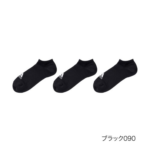 Adidas(アディダス)/ADIDAS(アディダス) ソックス 無地 ワンポイント スニーカー丈 消臭 つま先かかと補強 破れにくい 福助 公式/ブラック