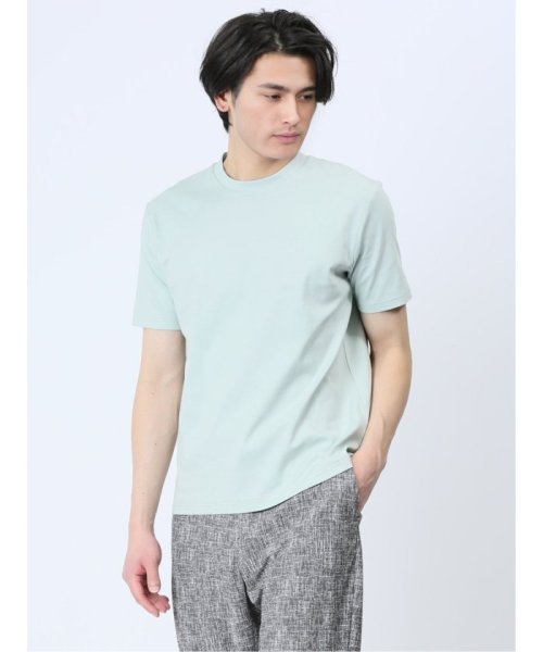 TAKA-Q(タカキュー)/【DRESS T－SHIRT】綿ストレッチ クルーネック半袖Tシャツ メンズ Tシャツ カットソー カジュアル インナー ビジネス ギフト プレゼント/グリーン