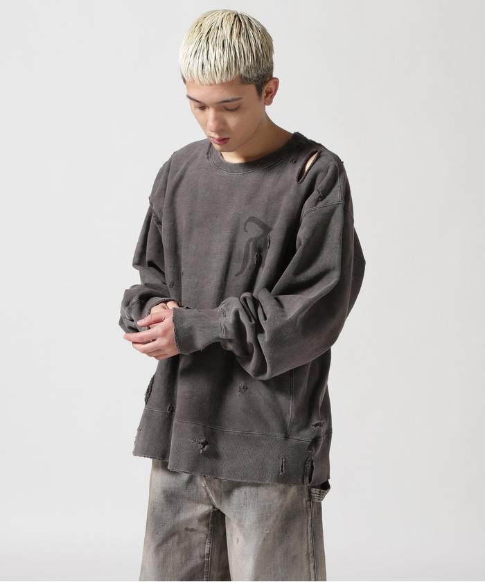 ANCELLM/アンセルム/CRASH SWEAT SHIRT