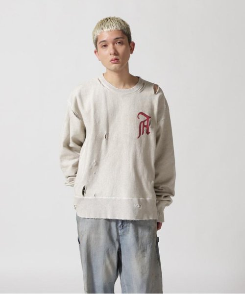 ANCELLM/アンセルム/CRASH SWEAT SHIRT SWEAT