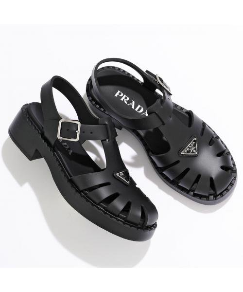 PRADA 咲きほこっ クロコ サンダル 36