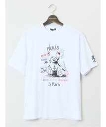 GRAND-BACK(グランバック)/【大きいサイズ】カステルバジャック/CASTELBAJAC 綿天竺プリント クルー半袖Tシャツ メンズ Tシャツ カットソー カジュアル インナー ビジネス ギ/ホワイト