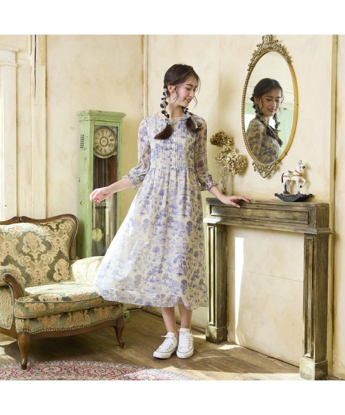 【22fabric】キャットガーデンワンピース 着用サイズ 予めご了承ください