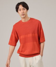 TAKEO KIKUCHI(タケオキクチ)/【美濃和紙】5分袖 ニットTシャツ/オレンジ（069）