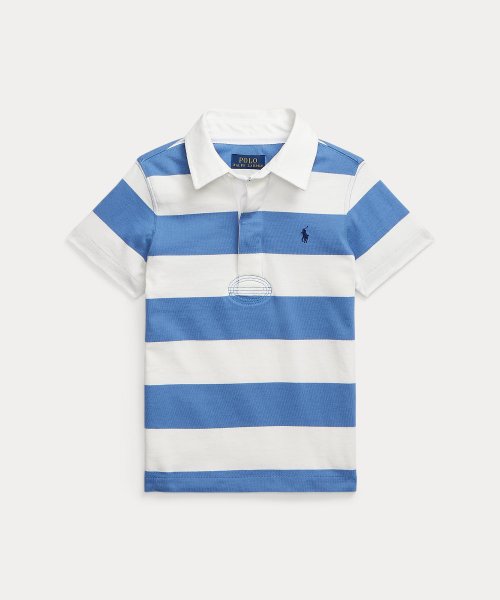 POLO RALPH LAUREN(POLO RALPH LAUREN)/(ボーイズ 2才～7才)ストライプド コットン ショートスリーブ ラグビー シャツ/400ブルー