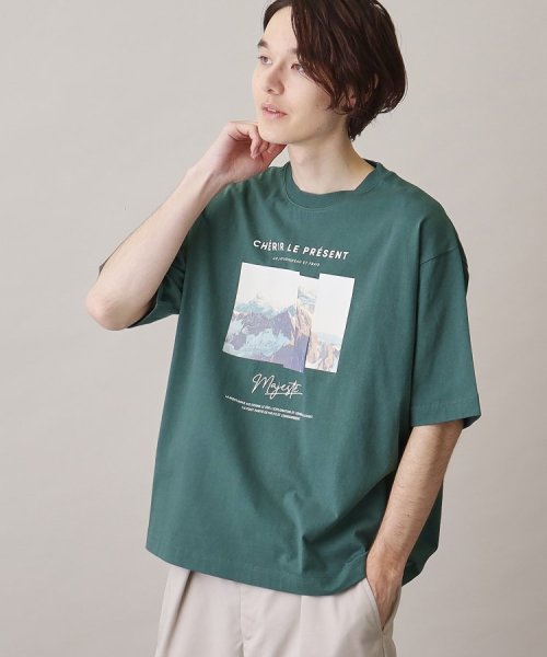THE SHOP TK(ザ　ショップ　ティーケー)/【サスティナブル素材】FRESH NATUREデザイン刺繍Tシャツ プリント/グリーン（122）