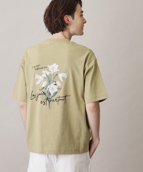 THE SHOP TK(ザ　ショップ　ティーケー)/【サスティナブル素材】FRESH NATUREデザイン刺繍Tシャツ プリント/カーキ（427）