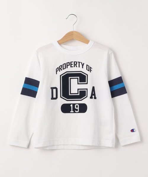 Dessin(kids)(デッサン　キッズ)/Champion（チャンピオン）フロッキープリントロングスリーブTシャツ/ホワイト（001）