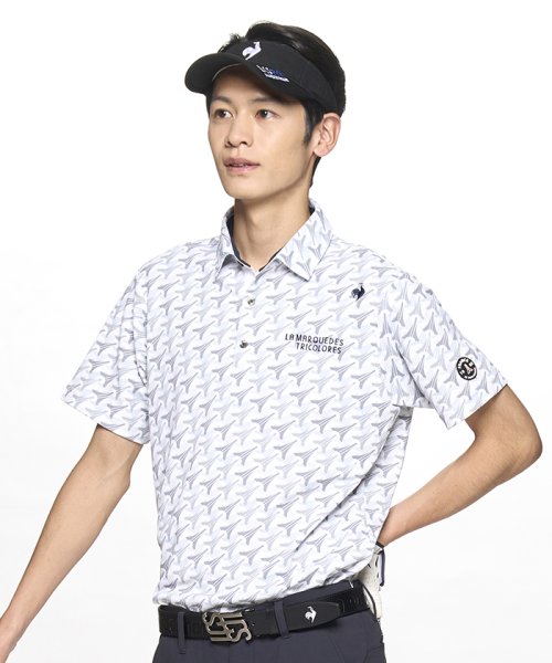 le coq sportif GOLF (ルコックスポルティフ（ゴルフ）)/【ストレッチフォーサー】エッフェル塔柄半袖シャツ/グレー