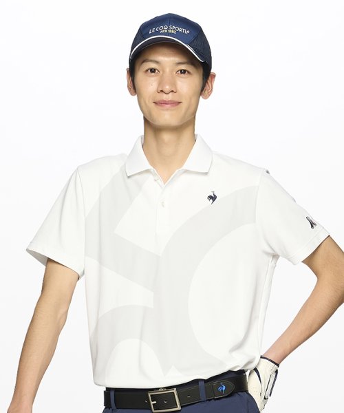 le coq sportif GOLF (ルコックスポルティフ（ゴルフ）)/ジャガード半袖シャツ/ホワイト