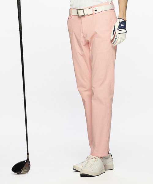 le coq sportif GOLF (ルコックスポルティフ（ゴルフ）)/【テーパード】9分丈千鳥柄ロングパンツ【ストレッチフォーサー】/オレンジ