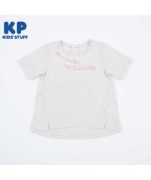 KP/KP(ケーピー)袖チェック柄のロゴ半袖Tシャツ(120～130)/505921094