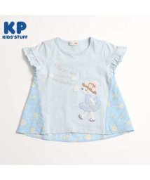 KP/KP(ケーピー)mimiちゃんアップリケのデイジー柄切り替え半袖Tシャツ(140)/505921106