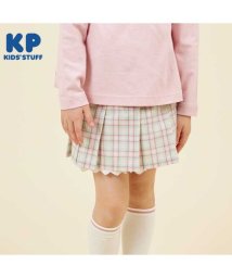 KP(ケーピー)/KP(ケーピー)先染めチェックとストライププリントのスカパン(100～130)/ピンク