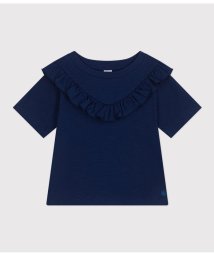 PETIT BATEAU(プチバトー)/フリル半袖Ｔシャツ/ネイビー