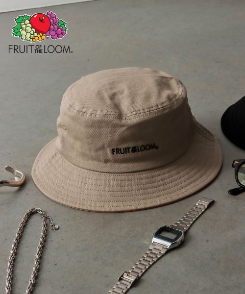 FRUIT OF THE LOOM(フルーツオブザルーム)/FRUIT OF THE LOOM LOGO BUCKET HAT/ベージュ