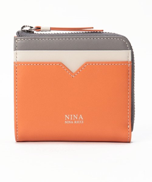  NINA NINA RICCI(ニナ・ニナ　リッチ)/L字ファスナー折財布【タングラムパース】/オレンジ
