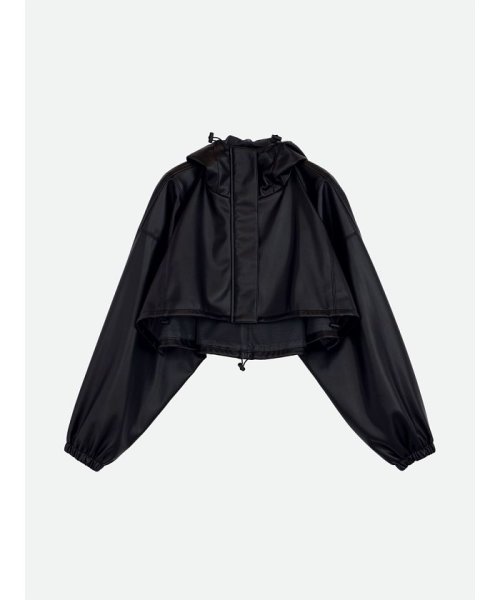 FAKE LEATHER SHORT ANORAK 