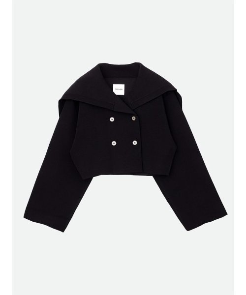 NOUNLESS(ナウンレス)/SHORT SAILOR KNIT JACKET/NOIR