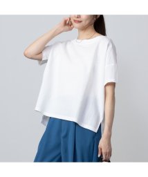 MAC HOUSE(women)(マックハウス（レディース）)/SARARI サラリ NAVY レギュラー丈Tシャツ MH846－700/ホワイト