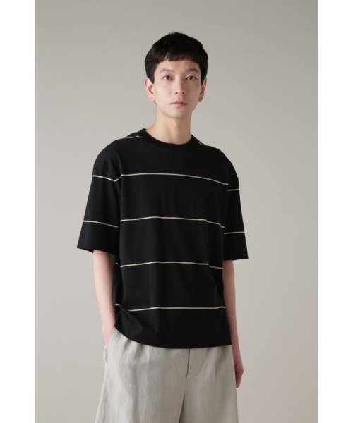 MARGARET HOWELL(マーガレット・ハウエル)/SPACED STRIPE COTTON JERSEY/BLACK