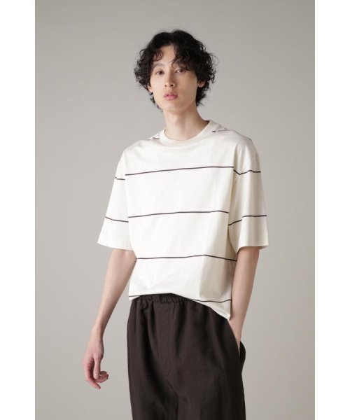 MARGARET HOWELL(マーガレット・ハウエル)/5月上旬－下旬 SPACED STRIPE COTTON JERSEY/IVORY1