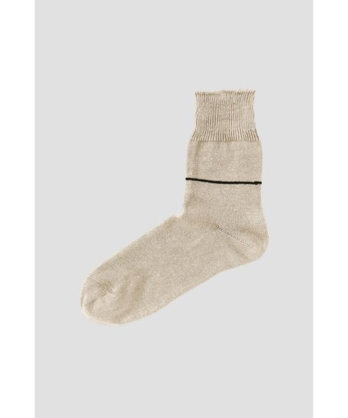 MARGARET HOWELL(マーガレット・ハウエル)/SINGLE STRIPE LINEN SOCKS/STONE3