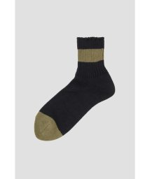 MARGARET HOWELL(マーガレット・ハウエル)/5月上旬－下旬 COLOUR BLOCK COTTON SOCKS/BLACK