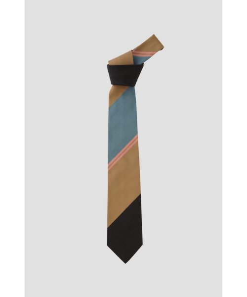 MARGARET HOWELL(マーガレット・ハウエル)/LARGE BLOCK STRIPE TIE/CAMEL4