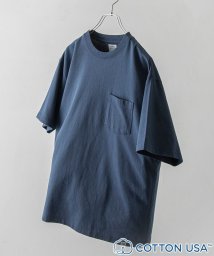 coen(coen)/USAコットンピグメントTシャツ/NAVY