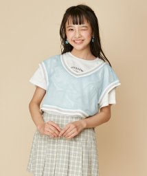 JENNI love(ジェニィラブ)/【セットアイテム】メッシュベスト付きTシャツ/サックス