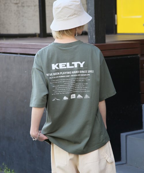 KELTY(KELTY)/別注【KELTY】 Back Print vintage archive LOGO crewneck Tee ヴィンテージ ロゴ Tシャツ バックプリント/オリーブ