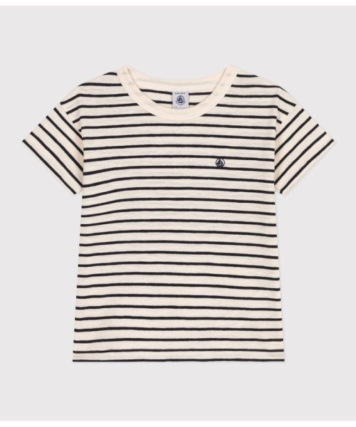 PETIT BATEAU(プチバトー)/ミニマリニエール半袖Ｔシャツ/ホワイト