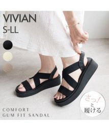 Vivian/厚底コンフォートゴムフィットサンダル/505984877