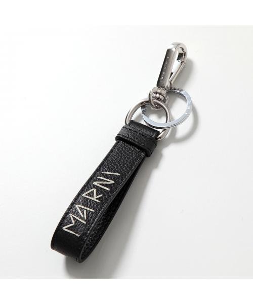 MARNI キーリング PCMI0018A2 P6533 レザー ロゴ刺繍 P6533 MARNI キーリング PCMI0018A2 レザー レタリングロゴ刺繍 PCMO0030A0