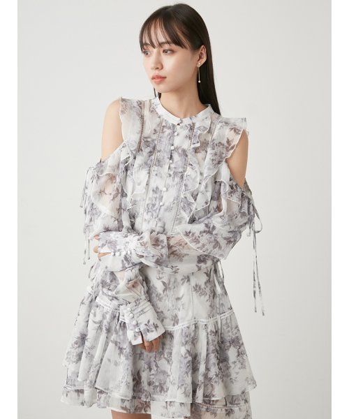 プリントフリルシフォンミニワンピース(505984905)｜阪急百貨店公式  