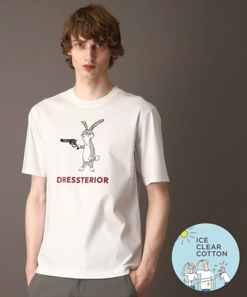 DRESSTERIOR(ドレステリア)/【接触冷感／抗菌防臭／消臭】ICE CLEAR COTTON ガンラビットTシャツ/ホワイト（001）