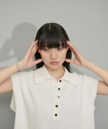 ADAM ET ROPE'(アダム　エ　ロペ)/【WEB限定・サステナブル】ニットポロTEE/オフホワイト（15）