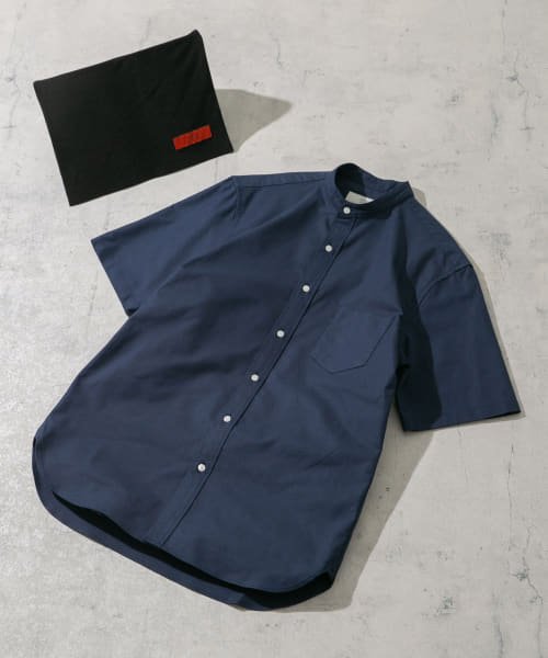 URBAN RESEARCH ROSSO(URBAN　RESEARCH　ROSSO（MEN）)/『抗菌/消臭』『XXLサイズあり』ハイパフォーマンスバンドカラー半袖シャツ/NAVY